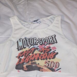 Princess Polly White Motorsport Tank Top